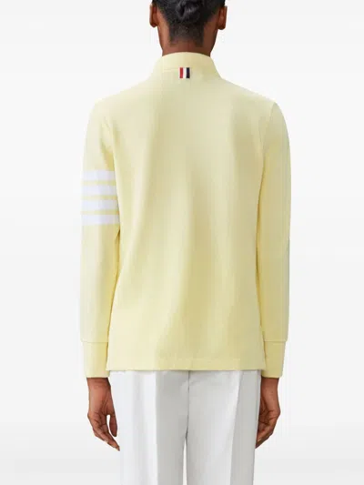 Thom Browne 4-bar Long-sleeved Polo Top In Yellow