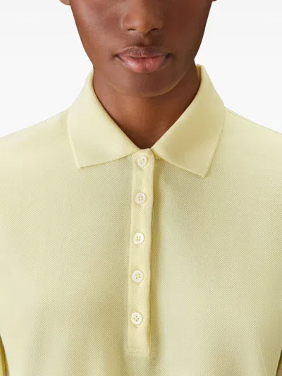 Thom Browne 4-bar Long-sleeved Polo Top In Yellow