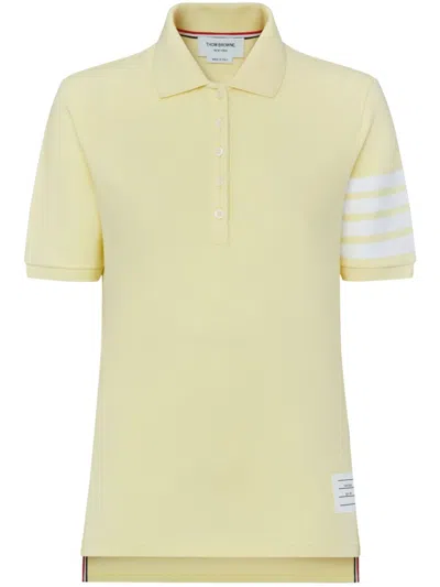 Shop Thom Browne 4-bar Short-sleeved Polo Top In Yellow