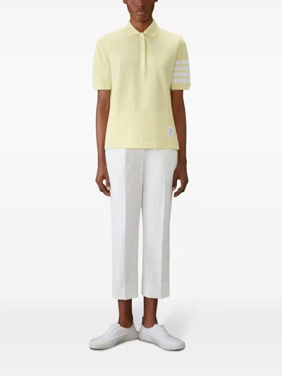 Shop Thom Browne 4-bar Short-sleeved Polo Top In Yellow