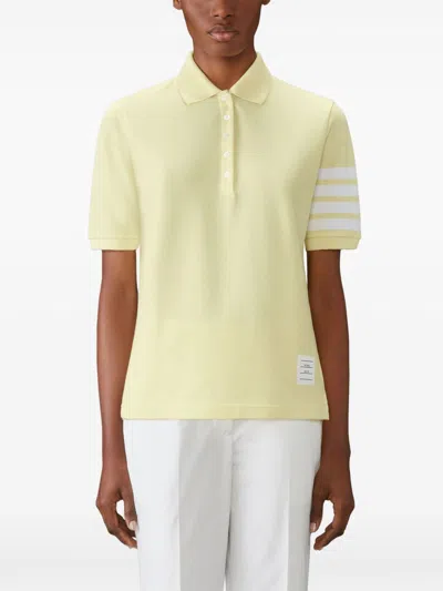 Shop Thom Browne 4-bar Short-sleeved Polo Top In Yellow