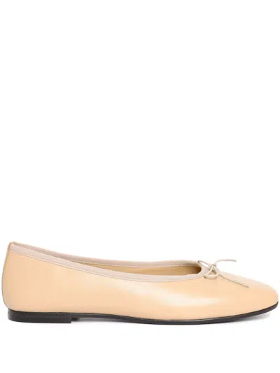Sarah Chofakian France Lace-up Ballerina Shoes In Neutrals