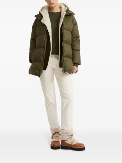 Yves Salomon Padded-design Coat In Green