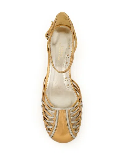 Shop Sarah Chofakian 40mm Spiro Pumps In Gold