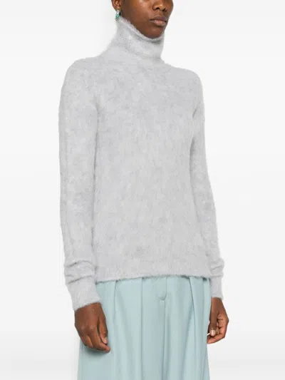 Sportmax Turtleneck Knitted Jumper In Grey