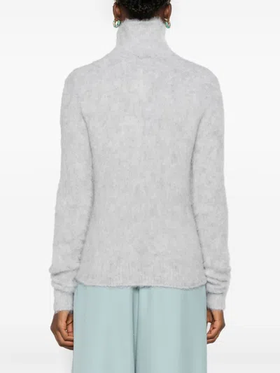 Sportmax Turtleneck Knitted Jumper In Grey