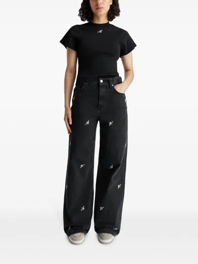 Axel Arigato Clara Wide-leg Jeans In Black
