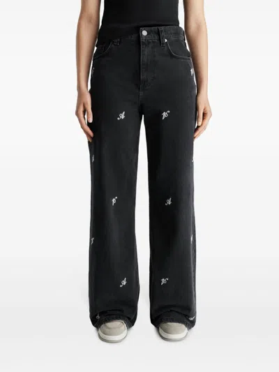 Axel Arigato Clara Wide-leg Jeans In Black