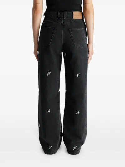 Axel Arigato Clara Wide-leg Jeans In Black
