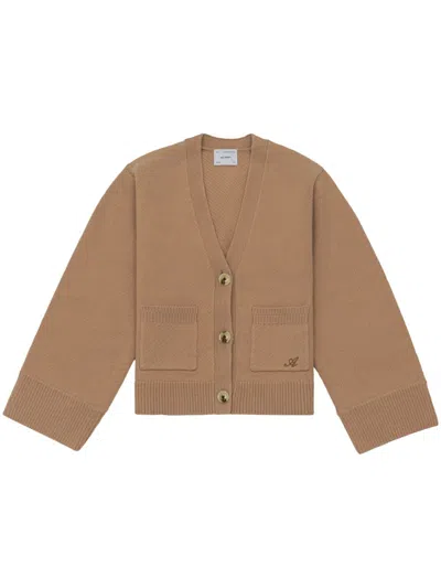 Axel Arigato Memory Wool Cardigan In Brown