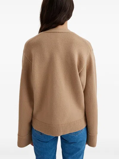 Axel Arigato Memory Wool Cardigan In Brown