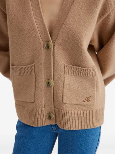 Axel Arigato Memory Wool Cardigan In Brown