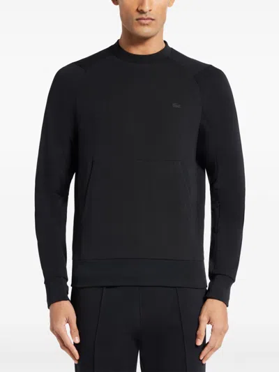 Lacoste Pouch-pocket Fleece Sweatshirt In Black