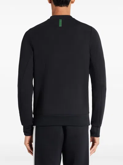 Lacoste Pouch-pocket Fleece Sweatshirt In Black