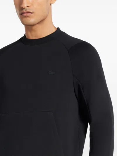 Lacoste Pouch-pocket Fleece Sweatshirt In Black
