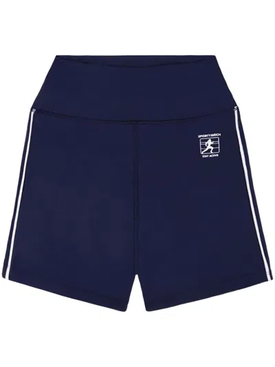 Sporty And Rich Elastic Waist-edge Shorts In Blue
