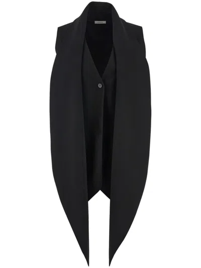 Ferragamo Sash-detail V-neck Waistcoat In Black