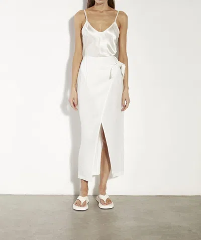 Enza Costa Linen Wrap Skirt In Undyed In Multi