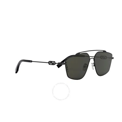 Fendi Dark Grey Navigator Men's Sunglasses Fe40079u 12a 58