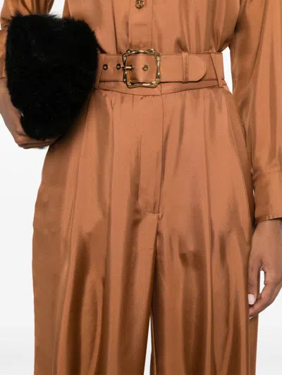 Zimmermann Illustration Double Tuck Trousers In Brown