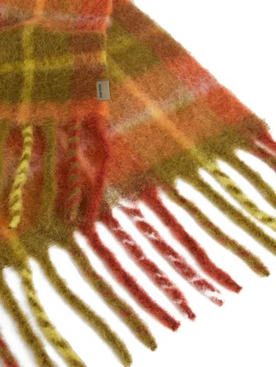 Woolrich Check-pattern Scarf In Orange