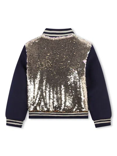 Billieblush Sequin-embellished Bomber Jacket In Gold