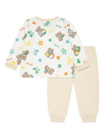 Moschino Teddy Bear-print Trouser Set In Neutrals