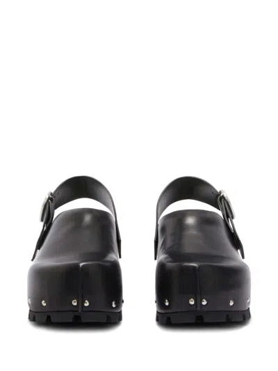 Jil Sander Stud-embellished Leather Clogs In Black