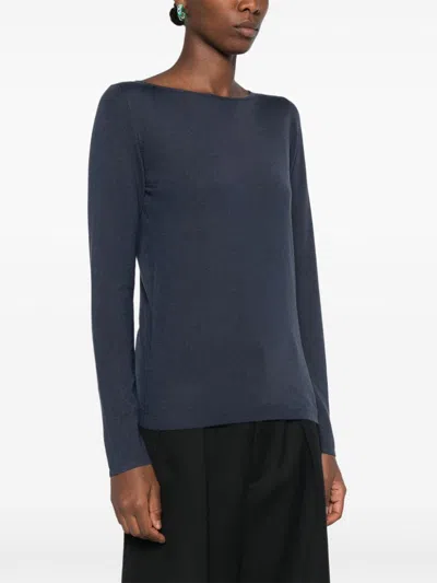 Brunello Cucinelli Fine-knit Sweater In Blue