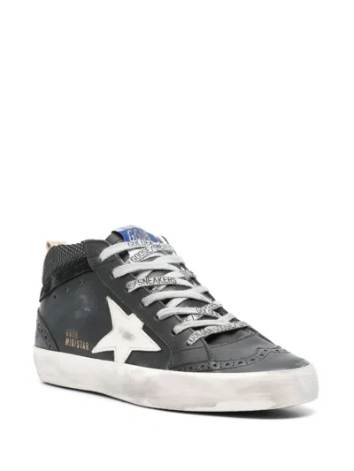 Shop Golden Goose Mid Star Sneakers In Black