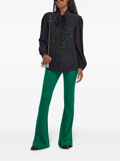 Roberto Cavalli Sequin-embellished Blouse In Black