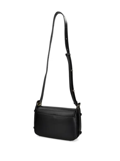 Love Moschino Logo-plaque Faux-leather Shoulder Bag In Black
