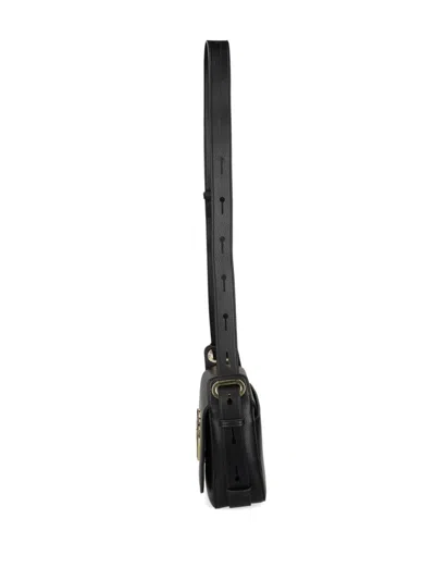 Love Moschino Logo-plaque Faux-leather Shoulder Bag In Black