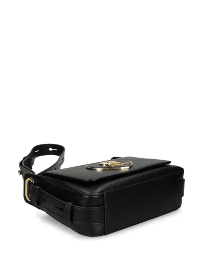 Love Moschino Logo-plaque Faux-leather Shoulder Bag In Black
