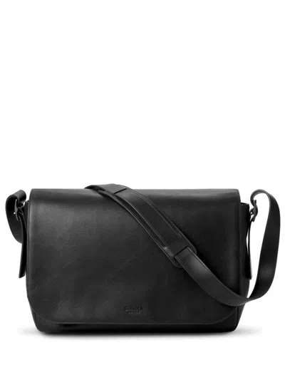Shinola Leather Messenger Bag In Black