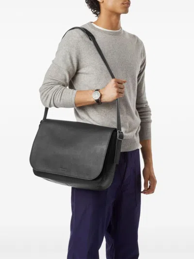 Shinola Leather Messenger Bag In Black