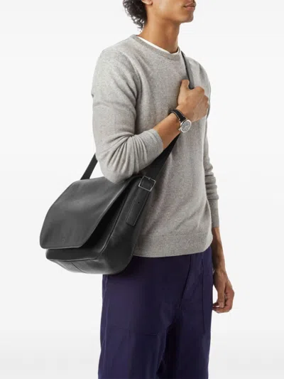 Shinola Leather Messenger Bag In Black