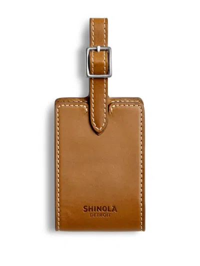 Shinola Leather Luggage Tag In Brown