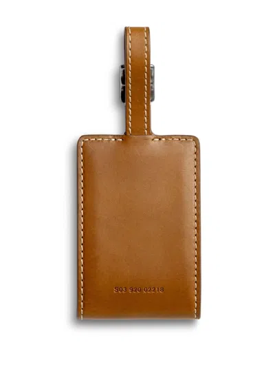 Shinola Leather Luggage Tag In Brown