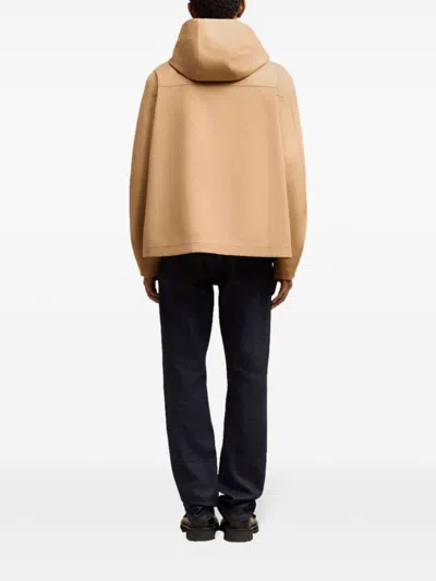 Shop Ami Alexandre Mattiussi Zip-up Hooded Cotton Jacket In Neutrals