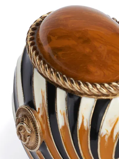 Roberto Cavalli Enameled Metal Ring In Black