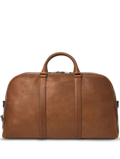 Shop Shinola Runwell Leather Duffle Bag In Brown