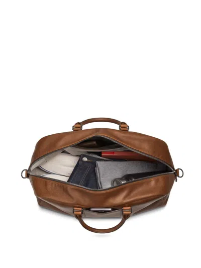 Shop Shinola Runwell Leather Duffle Bag In Brown