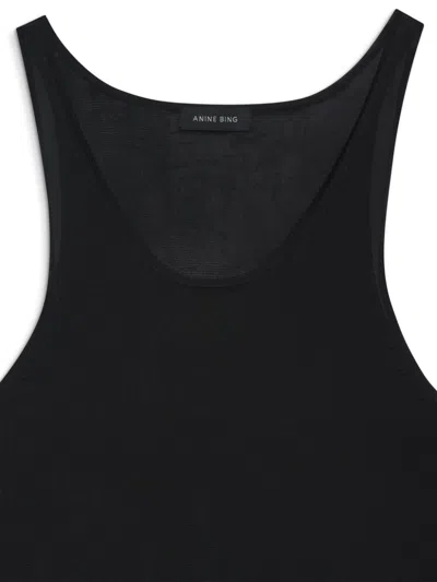Anine Bing Brine Logo-plaque Tank Top In Black