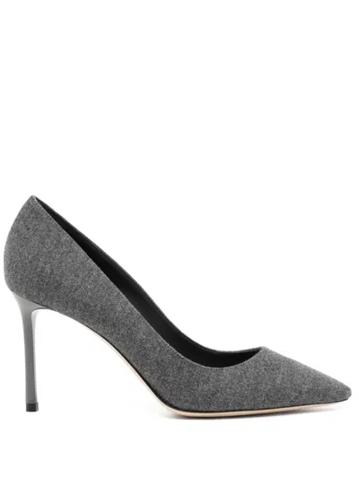 Shop Jimmy Choo 85mm Romy Pumps In Grey