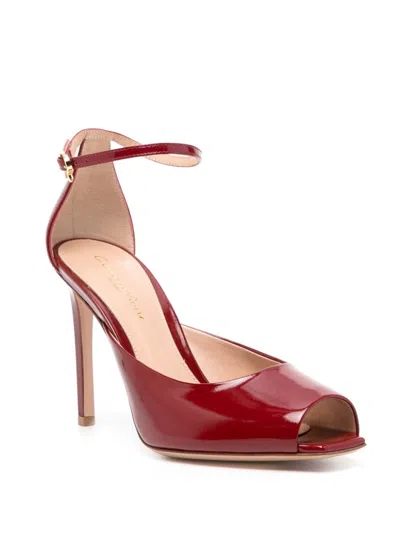 Gianvito Rossi Nuit 95 Glossed-leather Pumps In Burgundy