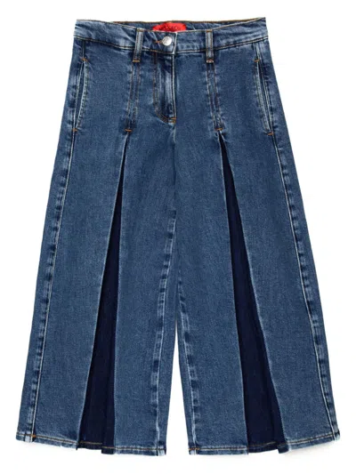 Max & Co Inverted-pleat Wide-leg Jeans In Blue