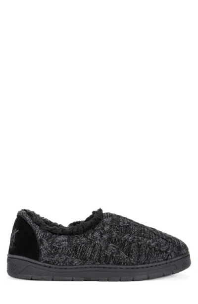 Muk Luks John Faux Shearling Lined Slipper In Ebony/dark Grey