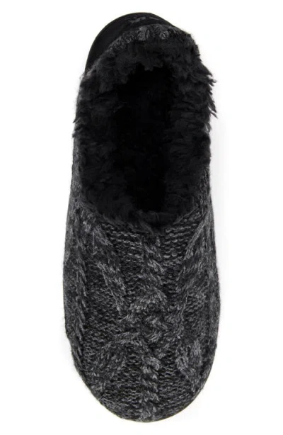 Muk Luks John Faux Shearling Lined Slipper In Ebony/dark Grey