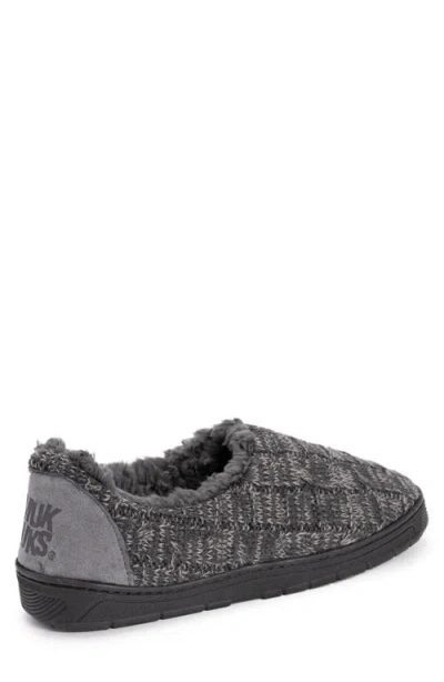 Muk Luks John Faux Shearling Lined Slipper In Cinder/dark Grey Heather